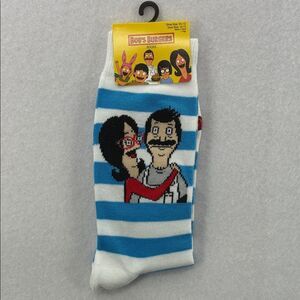 Bob’s Burgers Funny Blue and White Striped Socks